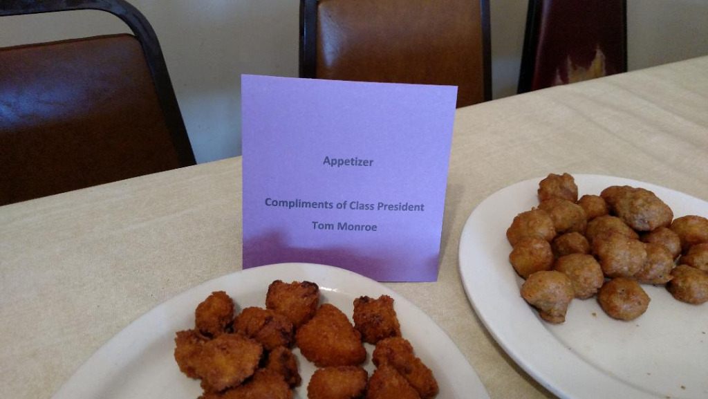 Tom Monroe couldnt come, so he arranged for appetizers